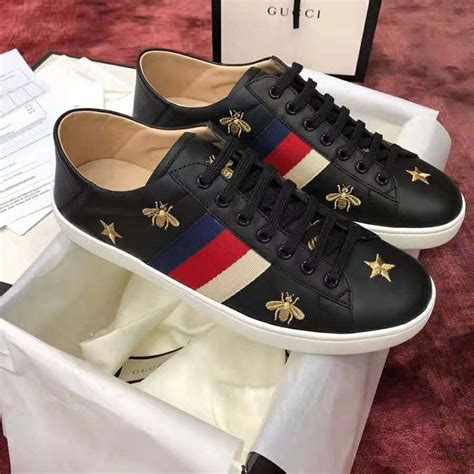 black gucci shoes with stars|gucci casual sneakers.